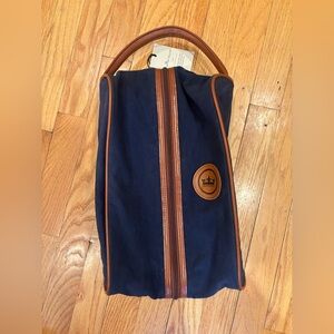 Peter Millar Canvas & Leather Golf Shoe Bag - NWT